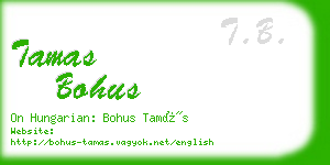 tamas bohus business card